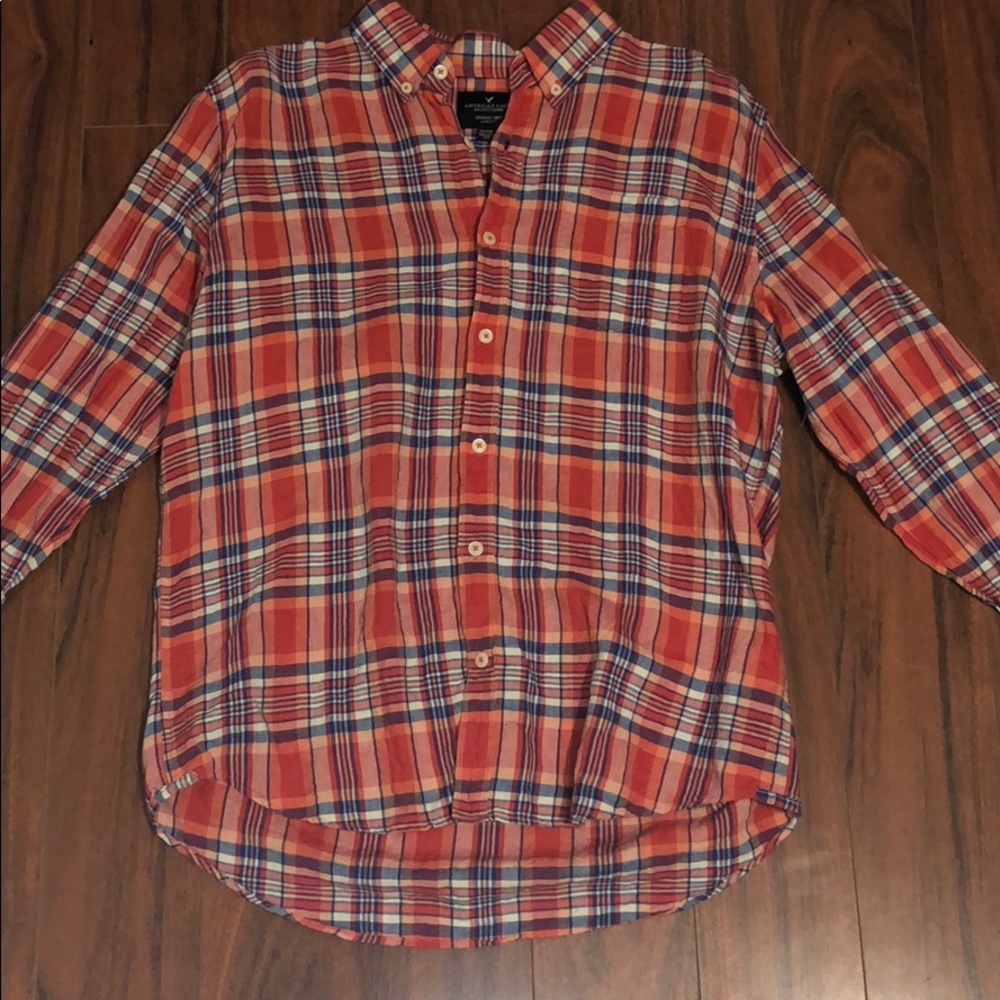 American Eagle flannel blue and red
